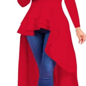 Ashley stewart high low peplum top